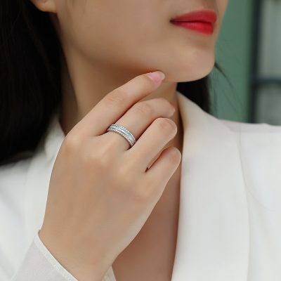 Nhẫn Bạc Nữ đính Kim Cương Moissanite Amayah LILI 176477 4