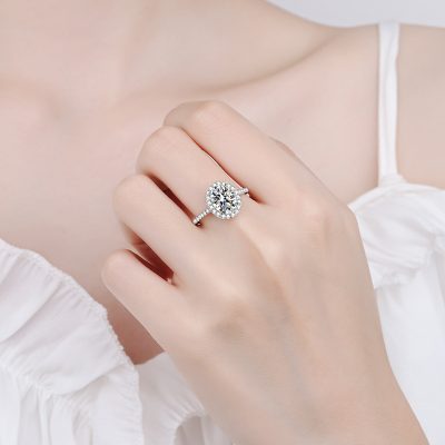 Nhẫn Bạc Nữ đính Kim Cương Moissanite Legacy LILI 176638 4