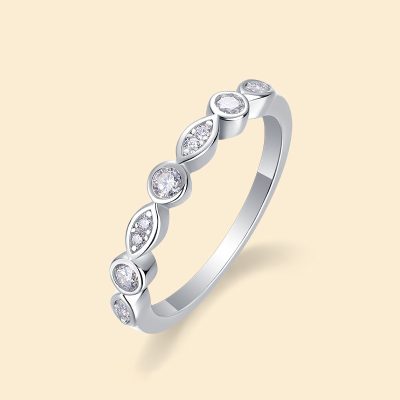 Nhẫn Bạc Nữ đính Kim Cương Moissanite Cách điệu Holland LILI 176597 2