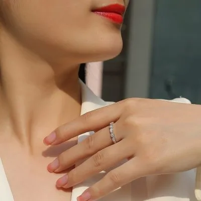 Nhẫn Bạc Nữ đính Kim Cương Moissanite Cách điệu Holland LILI 176597 4