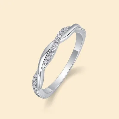 Nhẫn Bạc Nữ đính Kim Cương Moissanite Chuỗi Xoắn Ellis LILI 176493 1