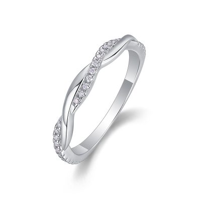 Nhẫn Bạc Nữ đính Kim Cương Moissanite Chuỗi Xoắn Ellis LILI 176493 2