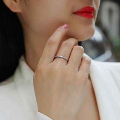 Nhẫn Bạc Nữ đính Kim Cương Moissanite Chuỗi Xoắn Ellis LILI 176493 3