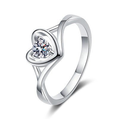 Nhẫn Bạc Nữ đính Kim Cương Moissanite Trái Tim Annalise LILI 176708 5