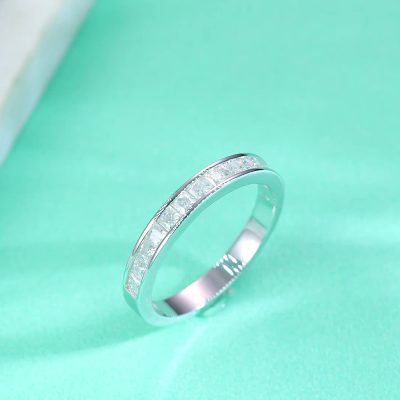Nhẫn Bạc Nữ đính Kim Cương Moissanite Vuông Lakelyn LILI 176507 1