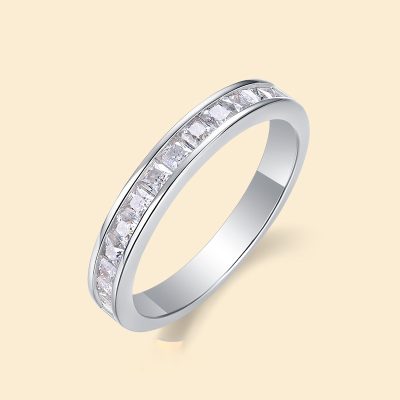 Nhẫn Bạc Nữ đính Kim Cương Moissanite Vuông Lakelyn LILI 176507 2