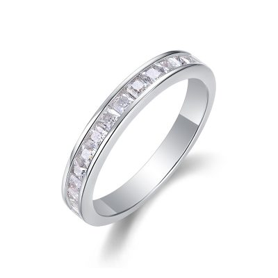 Nhẫn Bạc Nữ đính Kim Cương Moissanite Vuông Lakelyn LILI 176507 3