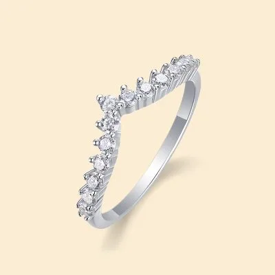 Nhẫn Bạc Nữ đính Kim Cương Moissanite Vương Miện Oaklyn LILI 176581 1