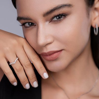 Nhẫn Bạc Nữ đính Kim Cương Moissanite Vương Miện Oaklyn LILI 176581 3