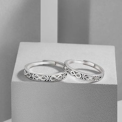 Nhẫn đôi Bạc Thái đính đá CZ Vô Cực Danna LILI 174772 1