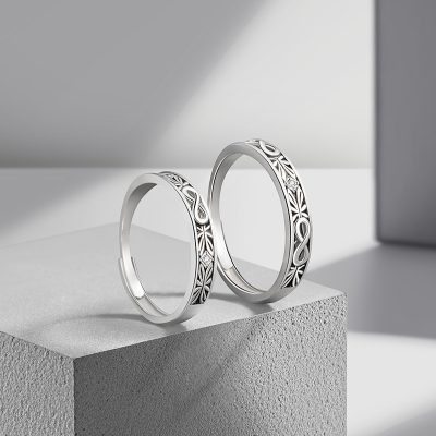 Nhẫn đôi Bạc Thái đính đá CZ Vô Cực Danna LILI 174772 4