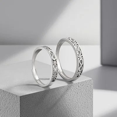 Nhẫn đôi Bạc Thái đính đá CZ Vô Cực Danna LILI 174772 4