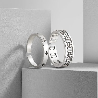 Nhẫn đôi Bạc Thánh Giá Chữ Thập Wynter LILI 174840 4