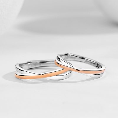 Nhẫn đôi Bạc Trơn Hình Chuỗi Vô Cực Adelynn LILI 174862 2