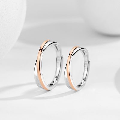 Nhẫn đôi Bạc Trơn Hình Chuỗi Vô Cực Adelynn LILI 174862 4
