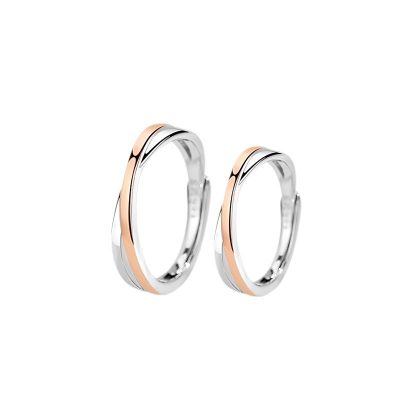 Nhẫn đôi Bạc Trơn Hình Chuỗi Vô Cực Adelynn LILI 174862 5