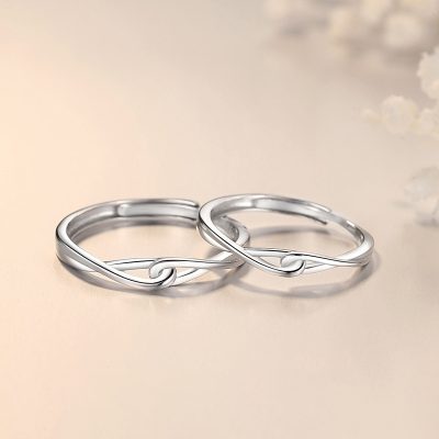 Nhẫn đôi Bạc Trơn Nút Thắt Vô Cực Vanessa LILI 174786 1