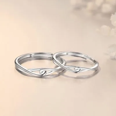 Nhẫn đôi Bạc Trơn Nút Thắt Vô Cực Vanessa LILI 174786 1