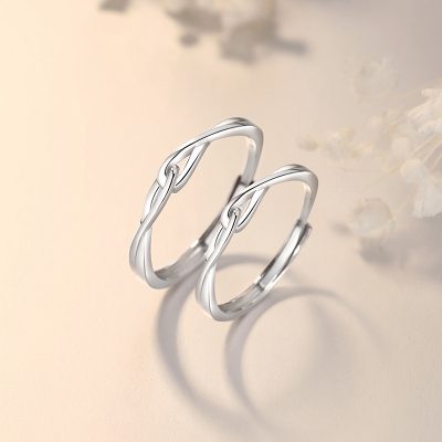Nhẫn đôi Bạc Trơn Nút Thắt Vô Cực Vanessa LILI 174786 3