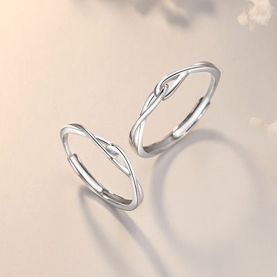 Nhẫn đôi Bạc Trơn Nút Thắt Vô Cực Vanessa LILI 174786 4