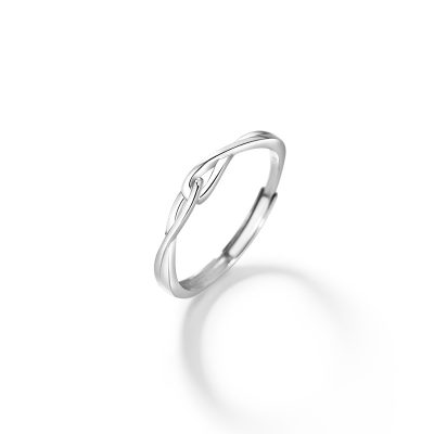 Nhẫn đôi Bạc Trơn Nút Thắt Vô Cực Vanessa LILI 174786 5