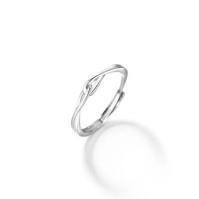Nhẫn đôi Bạc Trơn Nút Thắt Vô Cực Vanessa LILI 174786 6