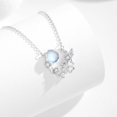 Dây Chuyền Bạc Nữ đính đá CZ Hình Cỏ 4 Lá Aleena LILI 178490 3