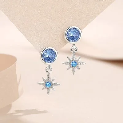 Bông Tai Bạc Nữ đính đá CZ ánh Sao Lấp Lánh Angelina LILI 181829 1