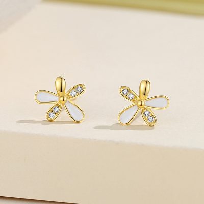Bông Tai Bạc Nữ đính đá CZ Bông Hoa Nhỏ Emory LILI 181872 1