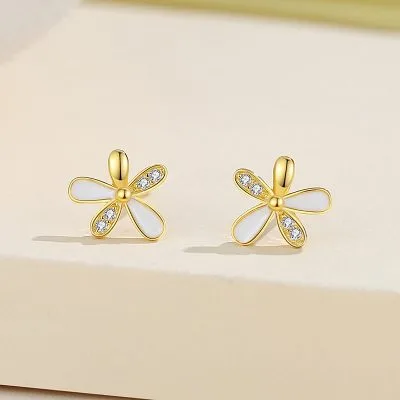 Bông Tai Bạc Nữ đính đá CZ Bông Hoa Nhỏ Emory LILI 181872 1