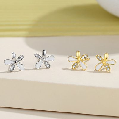 Bông Tai Bạc Nữ đính đá CZ Bông Hoa Nhỏ Emory LILI 181872 3