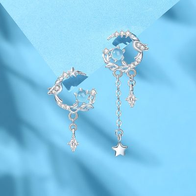 Bông Tai Bạc Nữ đính đá CZ Cành Và Chim Nhỏ Amira LILI 181557 1