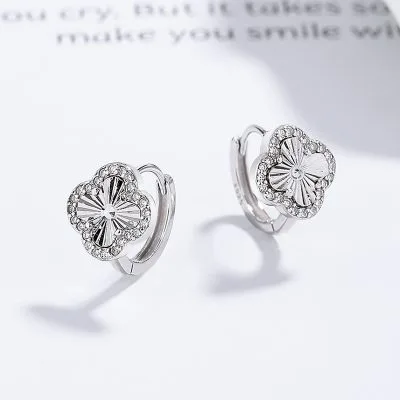 Bông Tai Bạc Nữ đính đá CZ Cỏ 4 Lá Camila LILI 182069 4