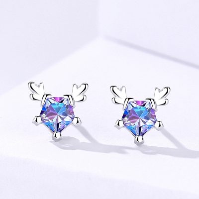 Bông Tai Bạc Nữ đính đá CZ Gạc Nai Ailani LILI 181836 1
