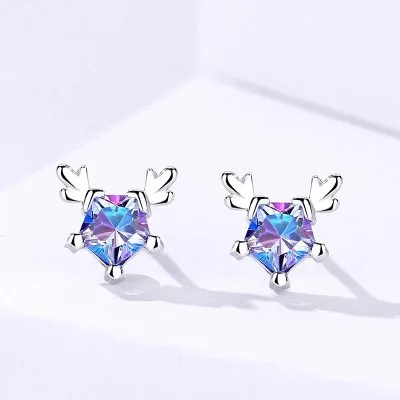 Bông Tai Bạc Nữ đính đá CZ Gạc Nai Ailani LILI 181836 1