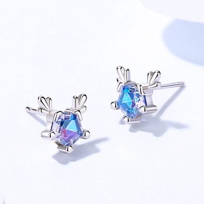 Bông Tai Bạc Nữ đính đá CZ Gạc Nai Ailani LILI 181836 3