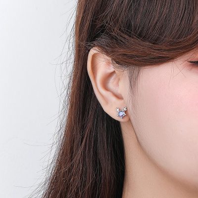 Bông Tai Bạc Nữ đính đá CZ Gạc Nai Ailani LILI 181836 4