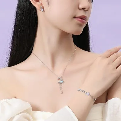 Bông Tai Bạc Nữ đính đá CZ Hồ điệp Hallie LILI 181623 3