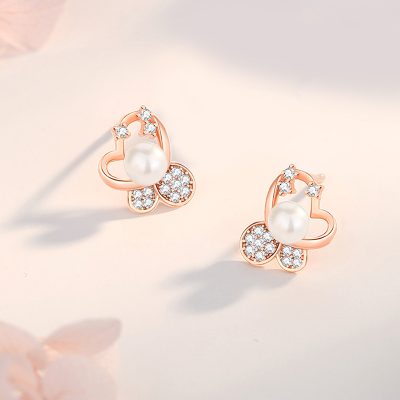 Bông Tai Bạc Nữ đính đá CZ Hồ điệp Lauren LILI 182007 2