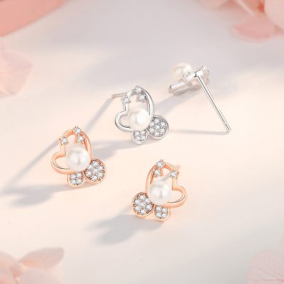 Bông Tai Bạc Nữ đính đá CZ Hồ điệp Lauren LILI 182007 5