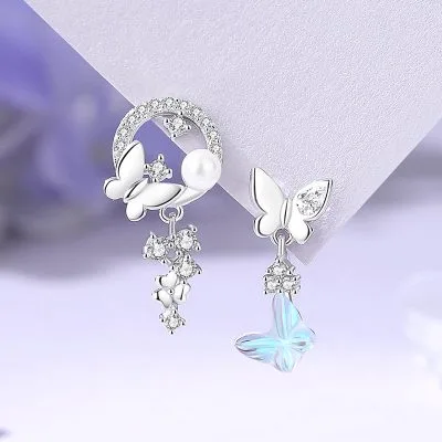 Bông Tai Bạc Nữ đính đá CZ Hồ điệp Valerie LILI 181616 1