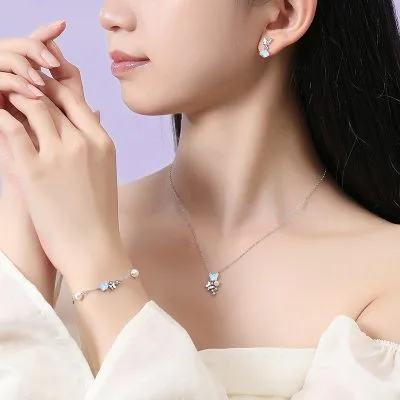 Bông Tai Bạc Nữ đính đá CZ Hồ điệp Valerie LILI 181616 3