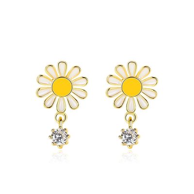 Bông Tai Bạc Nữ đính đá CZ Hoa Cúc Họa Mi Meadow LILI 181854 5