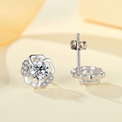 Bông Tai Bạc Nữ đính đá CZ Hoa Mai Cách điệu Samara LILI 181811 5