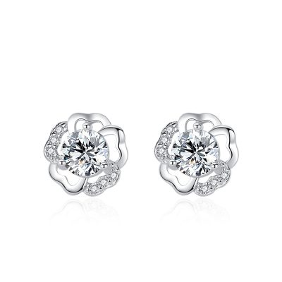 Bông Tai Bạc Nữ đính đá CZ Hoa Mai Cách điệu Samara LILI 181811 8