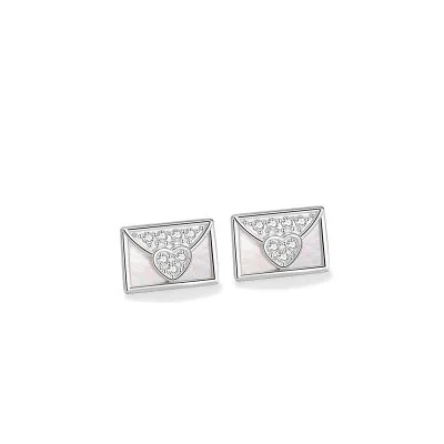 Bông Tai Bạc Nữ đính đá CZ Lá Thư Tình Yêu Wrenlee LILI 182016 1