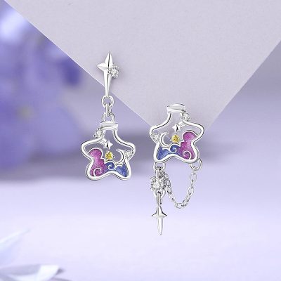 Bông Tai Bạc Nữ đính đá CZ Ngôi Sao ước Nguyện Sloane LILI 181644 1
