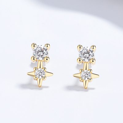 Bông Tai Bạc Nữ đính đá CZ Nhỏ Gọn ánh Sao Everleigh LILI 181679 1