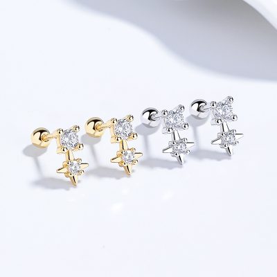 Bông Tai Bạc Nữ đính đá CZ Nhỏ Gọn ánh Sao Everleigh LILI 181679 3