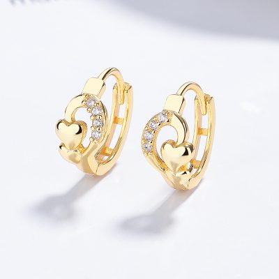 Bông Tai Bạc Nữ đính đá CZ Trái Tim Cách điệu Jordyn LILI 181863 1
